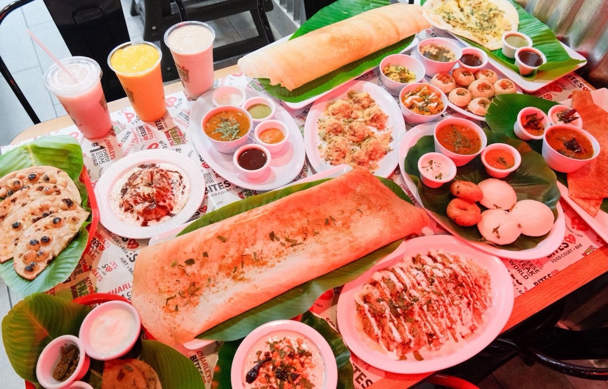 South Indian dosa spread from Ananda Kitchen
